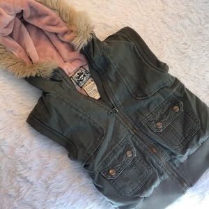Girls fur trimmed vest size medium 5